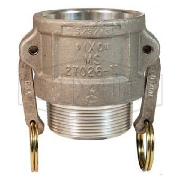 Type B Cam and Groove Coupler, 2-1/2 in Nominal, Female Coupler x MNPT End Style, Aluminum, Domestic